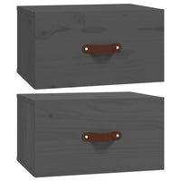Comodini a Muro 2 pz-Set di 2 Tavolino da notte Grigi 40x29,5x22 cm