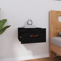 Comodino a Muro Nero 40x29,5x22 cm 820994