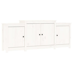 Credenza Bianca 164x37x68 cm in Legno Massello di Pino 821493