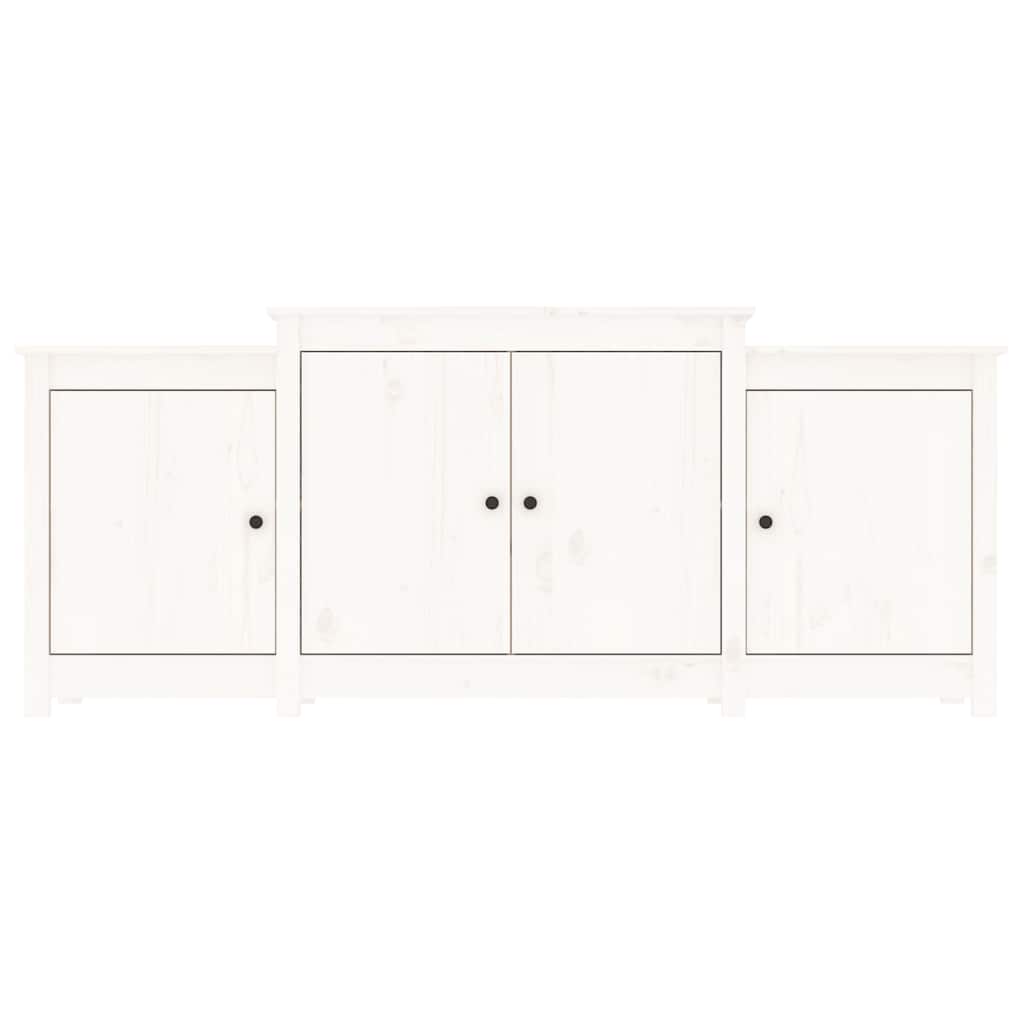 Credenza Bianca 164x37x68 cm in Legno Massello di Pino 821493