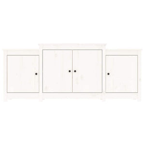 Credenza Bianca 164x37x68 cm in Legno Massello di Pino 821493