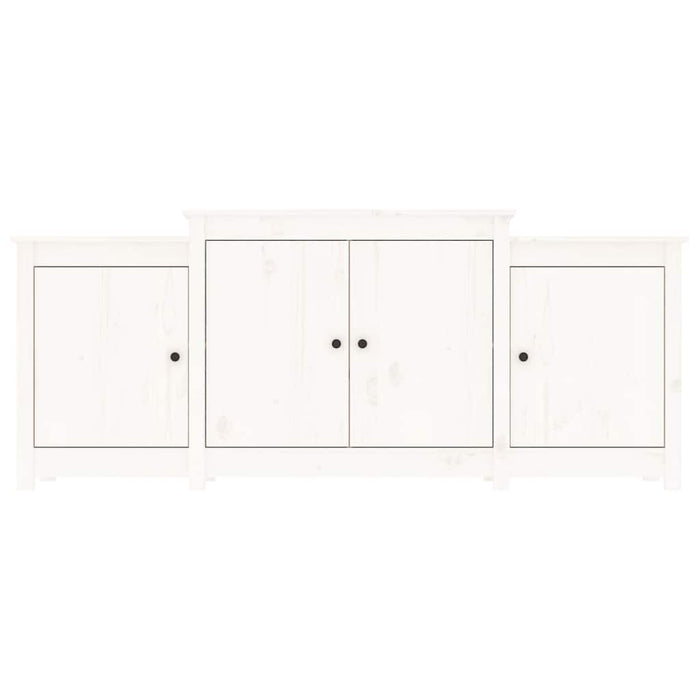 Credenza Bianca 164x37x68 cm in Legno Massello di Pino 821493