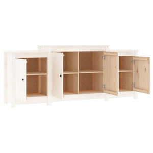 Credenza Bianca 164x37x68 cm in Legno Massello di Pino 821493