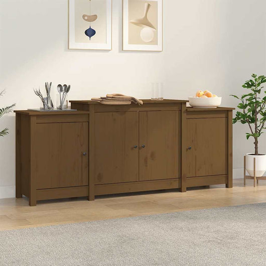 Credenza Marrone ambra 164x37x68 cm in Legno Massello di Pino 821495