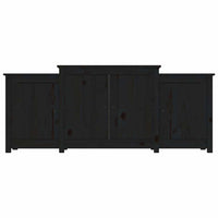 Credenza Nera 164x37x68 cm in Legno Massello di Pino 821496