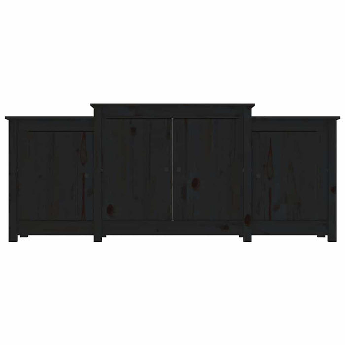 Credenza Nera 164x37x68 cm in Legno Massello di Pino 821496