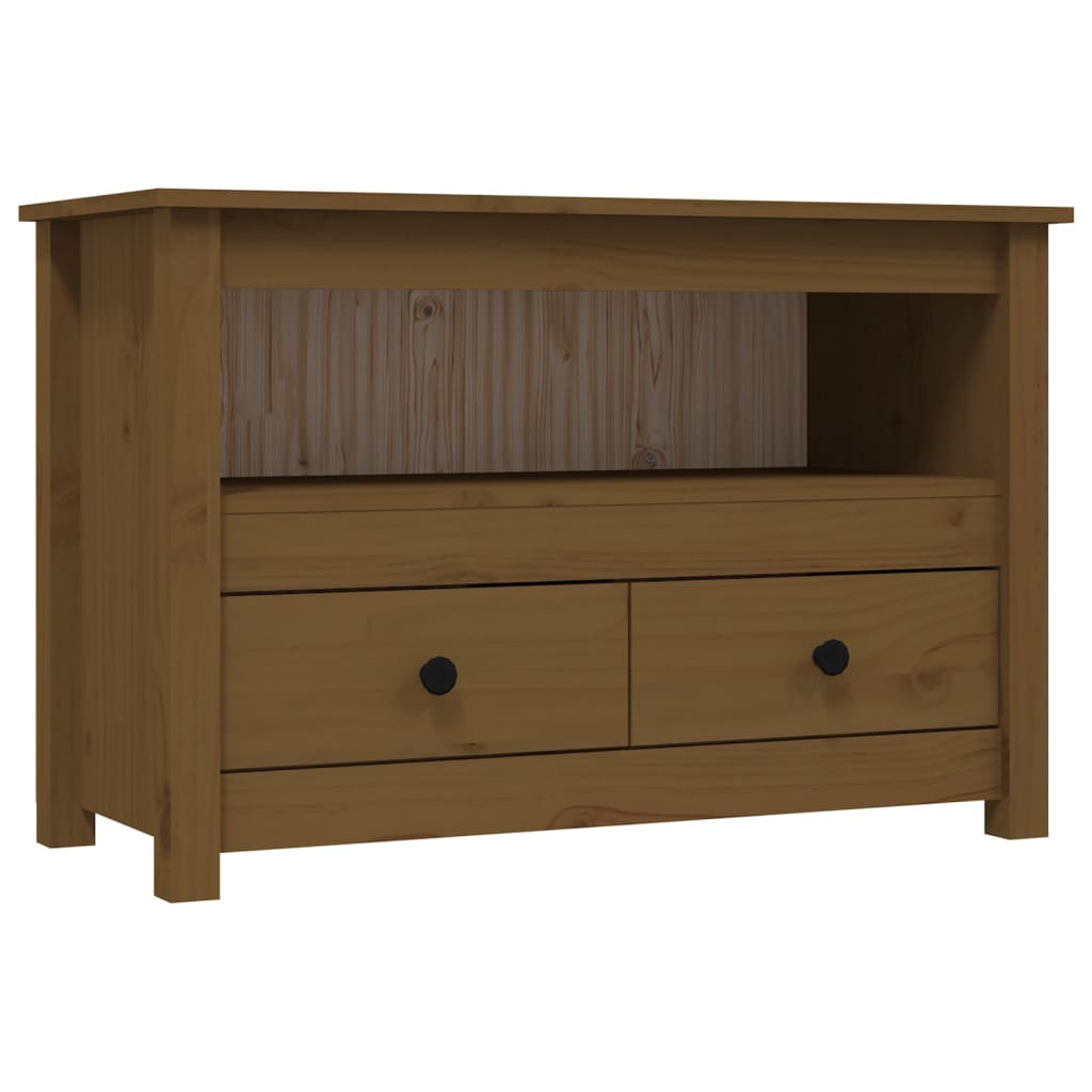 Mobile Porta TV-Mobile per TV-Credenza TV ambra 79x35x52 cm in Legno Massello di Pino