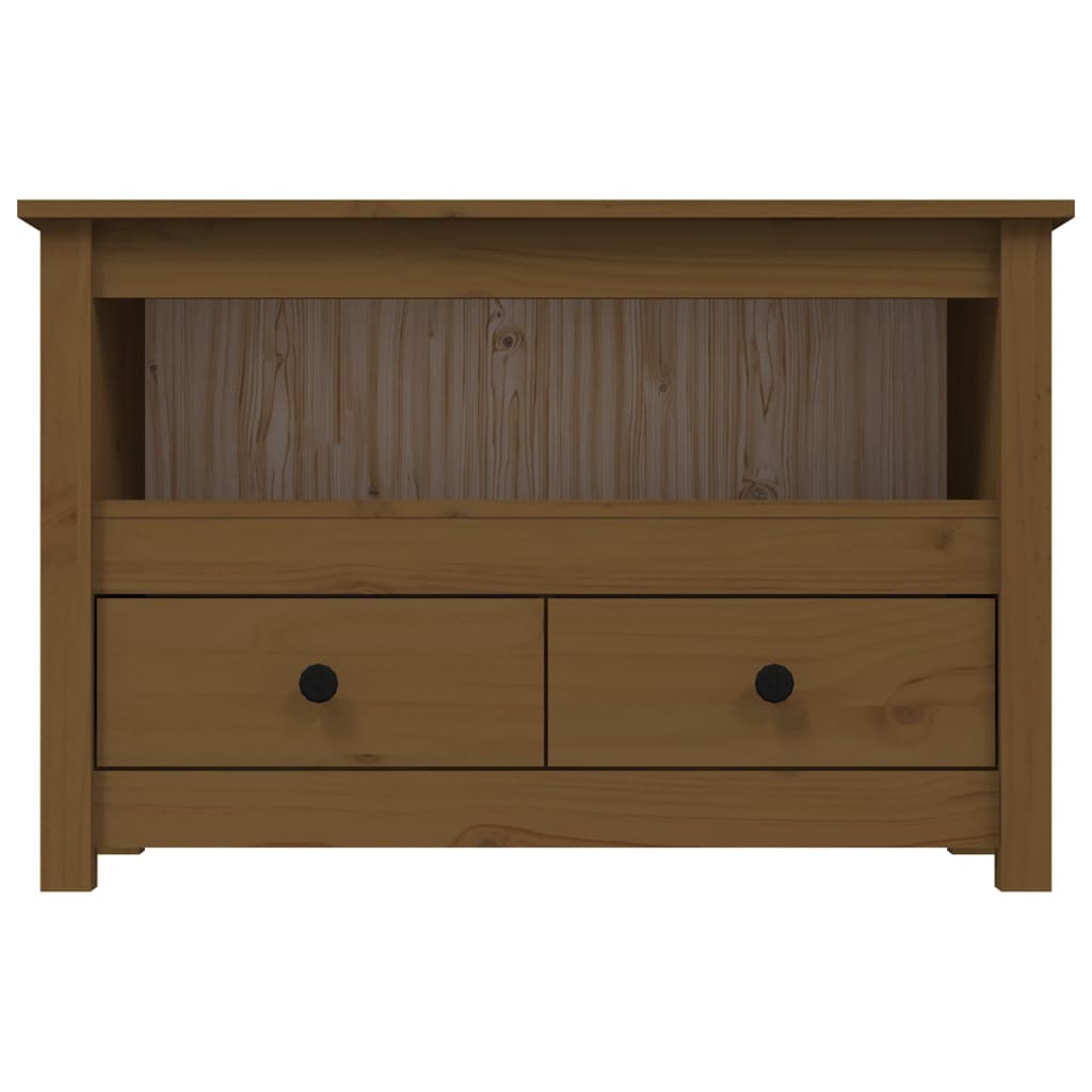 Mobile Porta TV-Mobile per TV-Credenza TV ambra 79x35x52 cm in Legno Massello di Pino