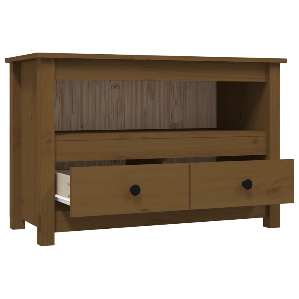 Mobile Porta TV-Mobile per TV-Credenza TV ambra 79x35x52 cm in Legno Massello di Pino
