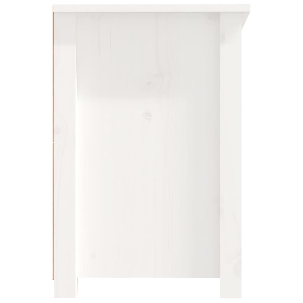 Mobile Porta TV Bianco 114x35x52 cm in Legno Massello di Pino 821503