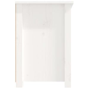 Mobile Porta TV Bianco 114x35x52 cm in Legno Massello di Pino 821503