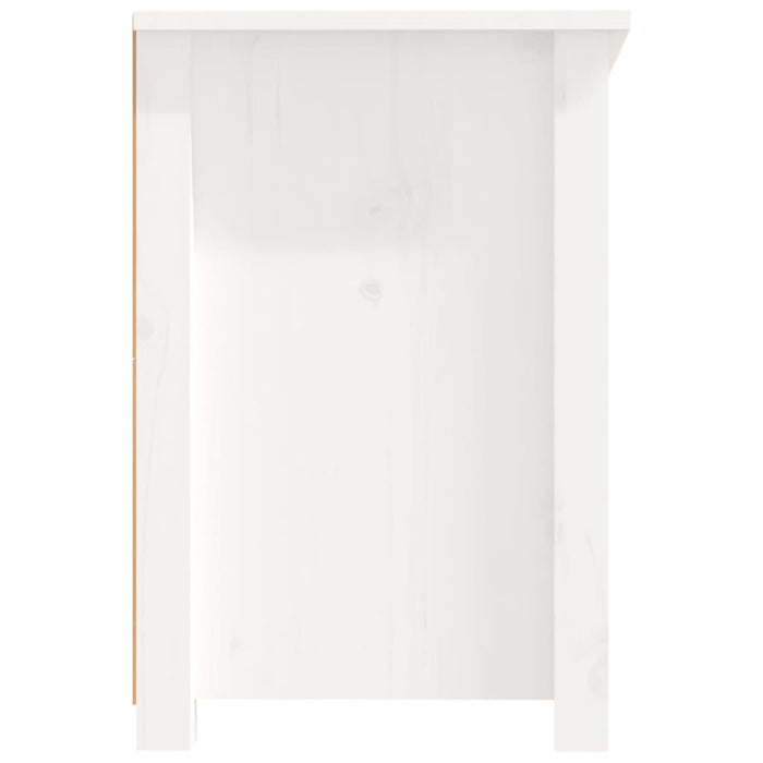Mobile Porta TV Bianco 114x35x52 cm in Legno Massello di Pino 821503