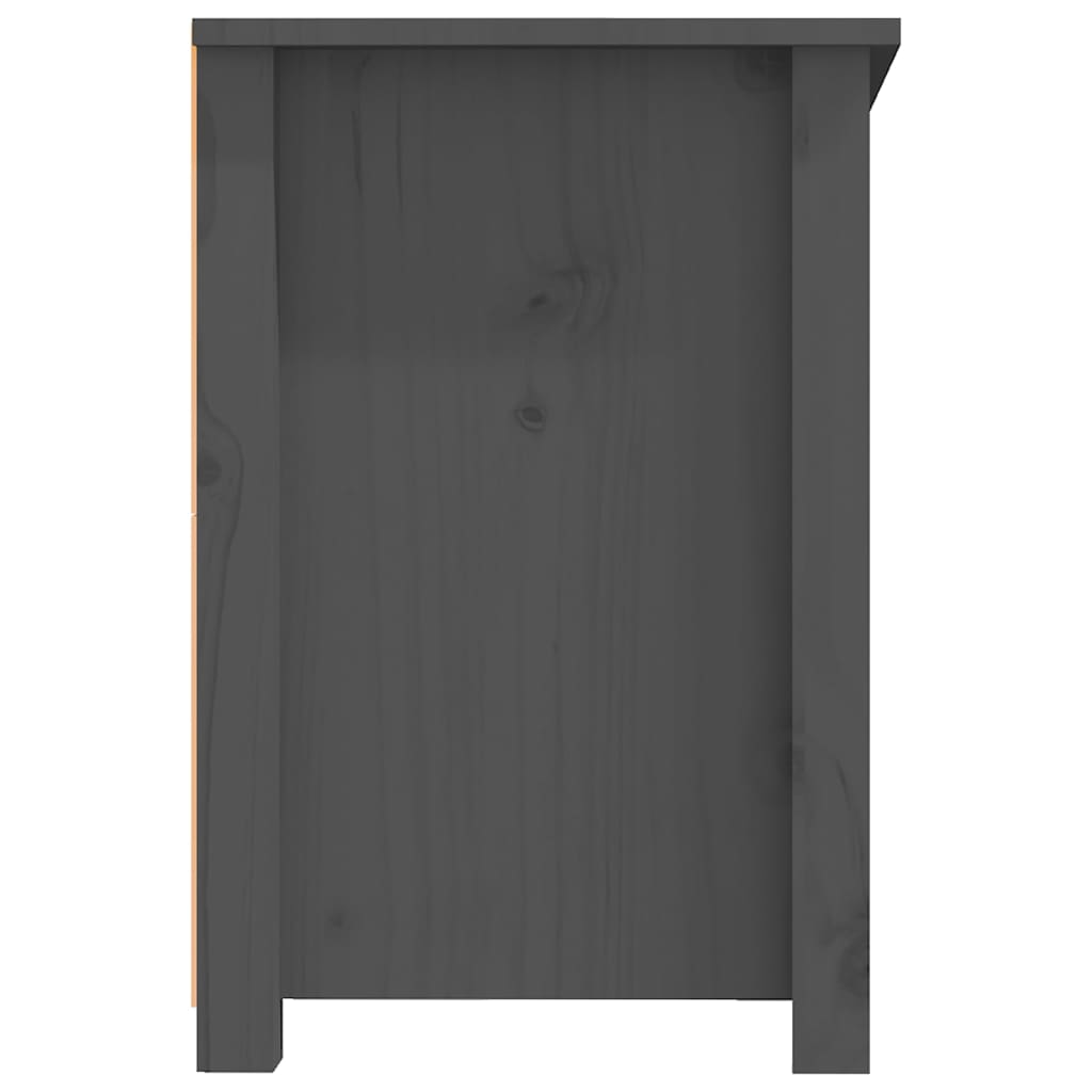 Mobile Porta TV Grigio 114x35x52 cm in Legno Massello di Pino