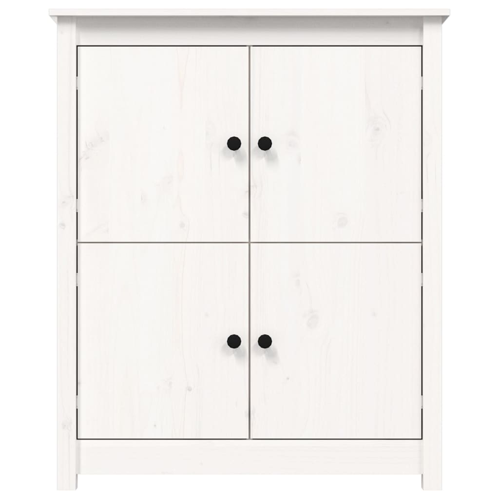 Credenza Bianca 83x41,5x100 cm in Legno Massello di Pino 821508