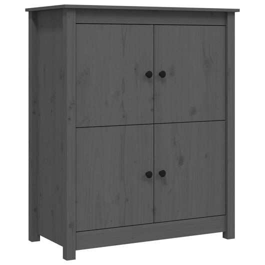 Credenza Grigia 83x41,5x100 cm in Legno Massello di Pino 821509