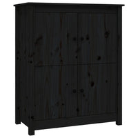 Credenza-Buffet-Armadio da cucina Nera 83x41,5x100 cm in Legno Massello di Pino 405317