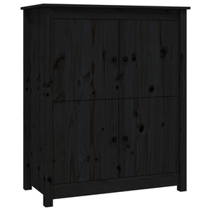Credenza-Buffet-Armadio da cucina Nera 83x41,5x100 cm in Legno Massello di Pino 405317
