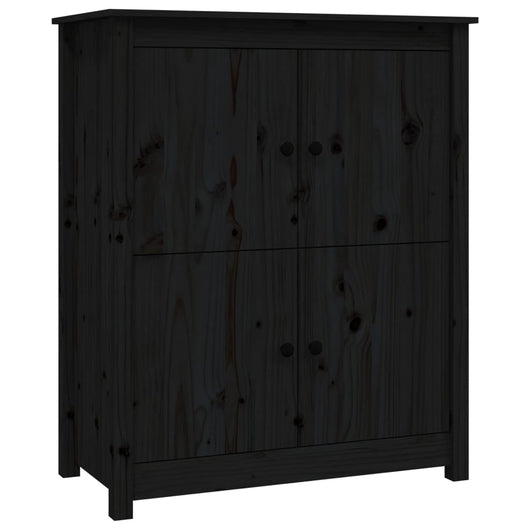 Credenza-Buffet-Armadio da cucina Nera 83x41,5x100 cm in Legno Massello di Pino 405317