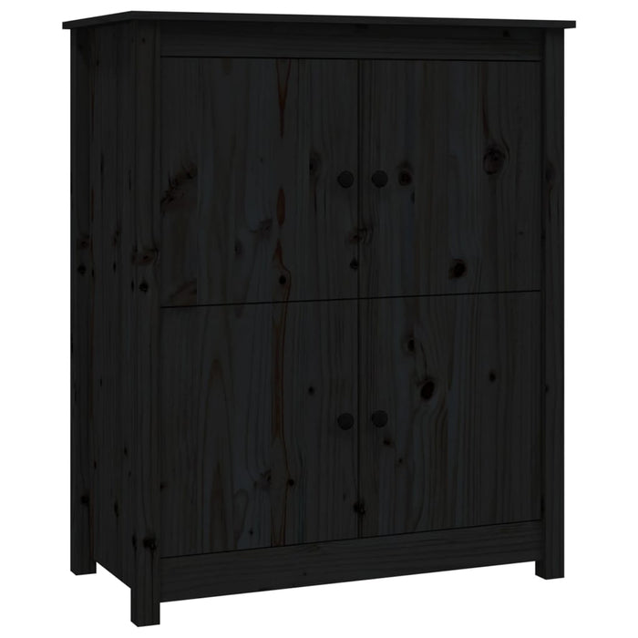 Credenza-Buffet-Armadio da cucina Nera 83x41,5x100 cm in Legno Massello di Pino 405317