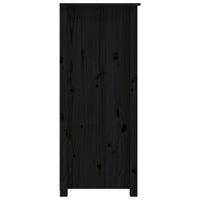 Credenza-Buffet-Armadio da cucina Nera 83x41,5x100 cm in Legno Massello di Pino 405317