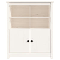 Credenza Bianca 83x41,5x100 cm in Legno Massello di Pino 821513