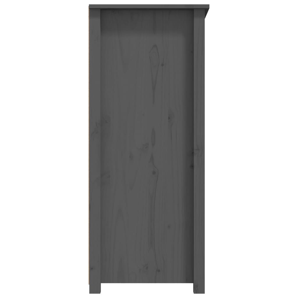 Credenza Grigia 83x41,5x100 cm in Legno Massello di Pino cod mxl 25767