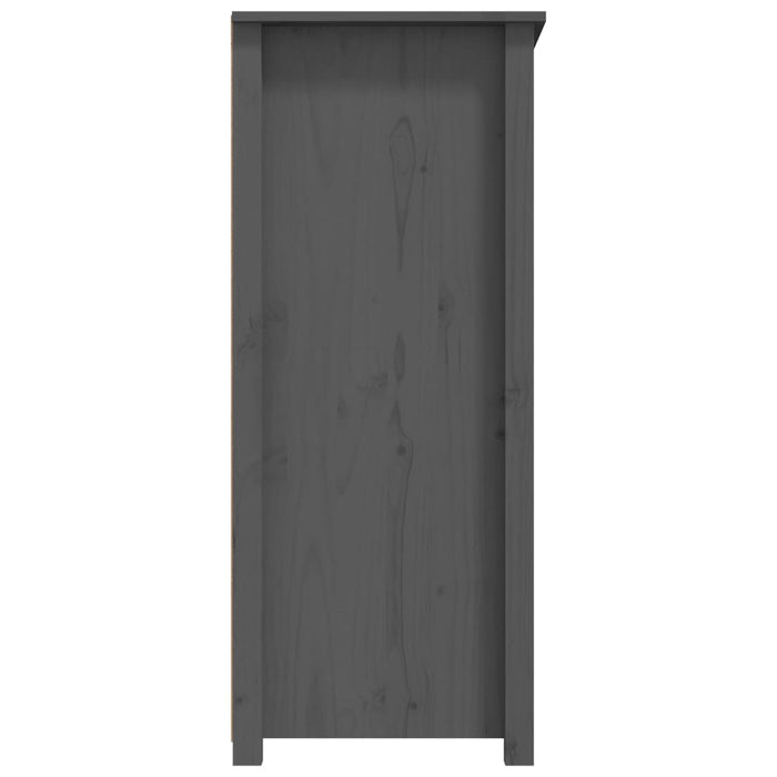 Credenza Grigia 83x41,5x100 cm in Legno Massello di Pino 821514