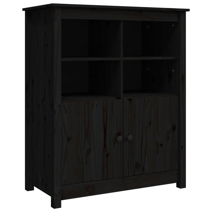 Credenza-Buffet-Armadio da cucina Nera 83x41,5x100 cm in Legno Massello di Pino 599390