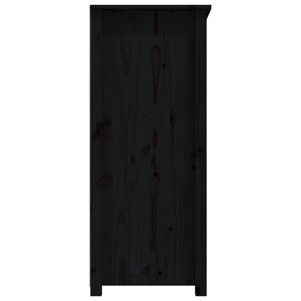 Credenza-Buffet-Armadio da cucina Nera 83x41,5x100 cm in Legno Massello di Pino 599390