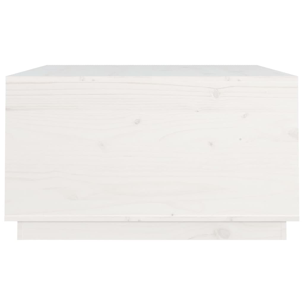 Tavolino da Salotto Bianco 80x80x45 cm Legno Massello di Pino 821518
