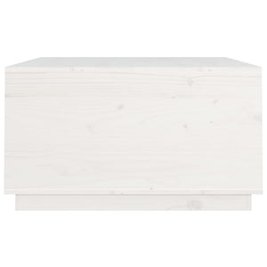 Tavolino da Salotto Bianco 80x80x45 cm Legno Massello di Pino 821518