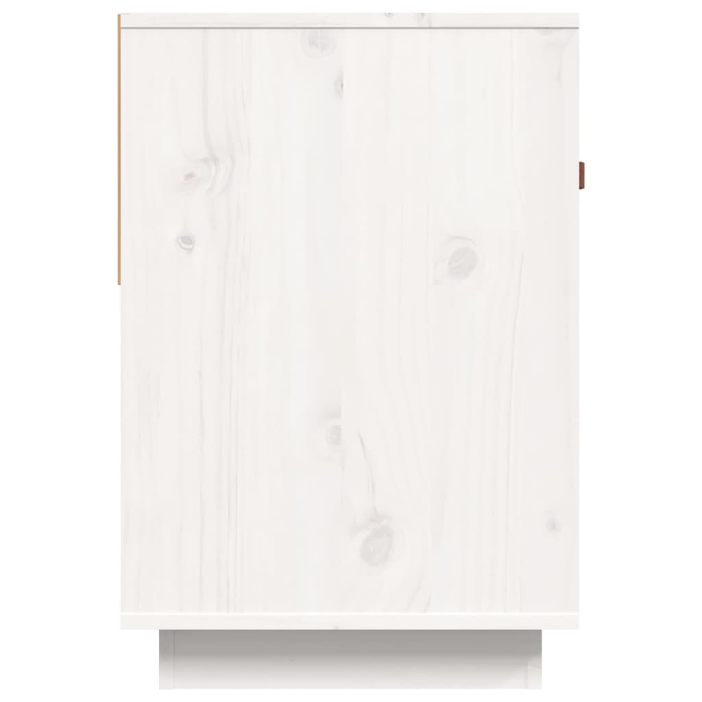 Mobile Porta TV Bianco 90x40x60 cm in Legno Massello di Pino 821523