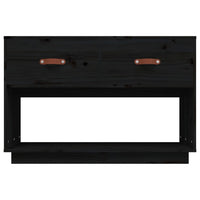 Mobile Porta TV Nero 90x40x60 cm in Legno Massello di Pino 821526