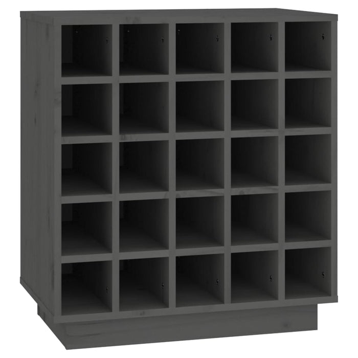 Portabottiglie Grigio 55,5x34x61 cm in Legno Massello di Pino 821529