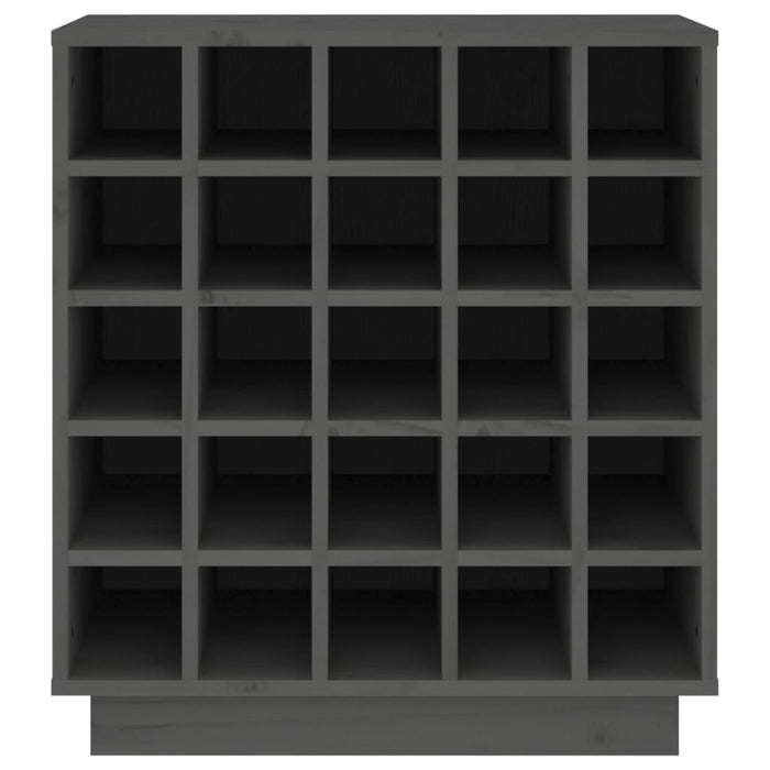 Portabottiglie Grigio 55,5x34x61 cm in Legno Massello di Pino 821529