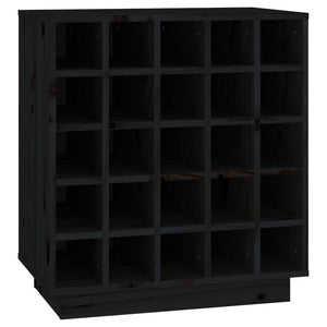 Portabottiglie Nero 55,5x34x61 cm in Legno Massello di Pino 821531