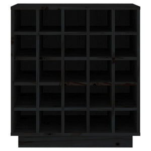 Portabottiglie Nero 55,5x34x61 cm in Legno Massello di Pino