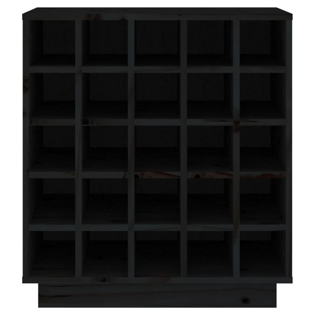 Portabottiglie Nero 55,5x34x61 cm in Legno Massello di Pino 821531