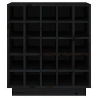 Portabottiglie Nero 55,5x34x61 cm in Legno Massello di Pino 821531