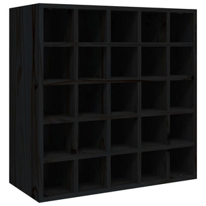 Portabottiglie Nero 56x25x56 cm in Legno Massello di Pino 821541
