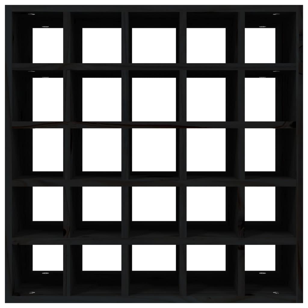 Portabottiglie Nero 56x25x56 cm in Legno Massello di Pino 821541