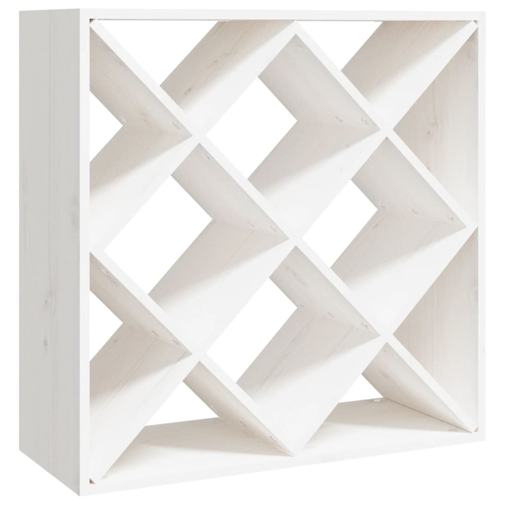 Portabottiglie Bianco 62x25x62 cm in Legno Massello di Pino cod mxl 34729