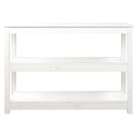 Tavolo Consolle Bianco 110x40x74 cm in Legno Massello di Pino