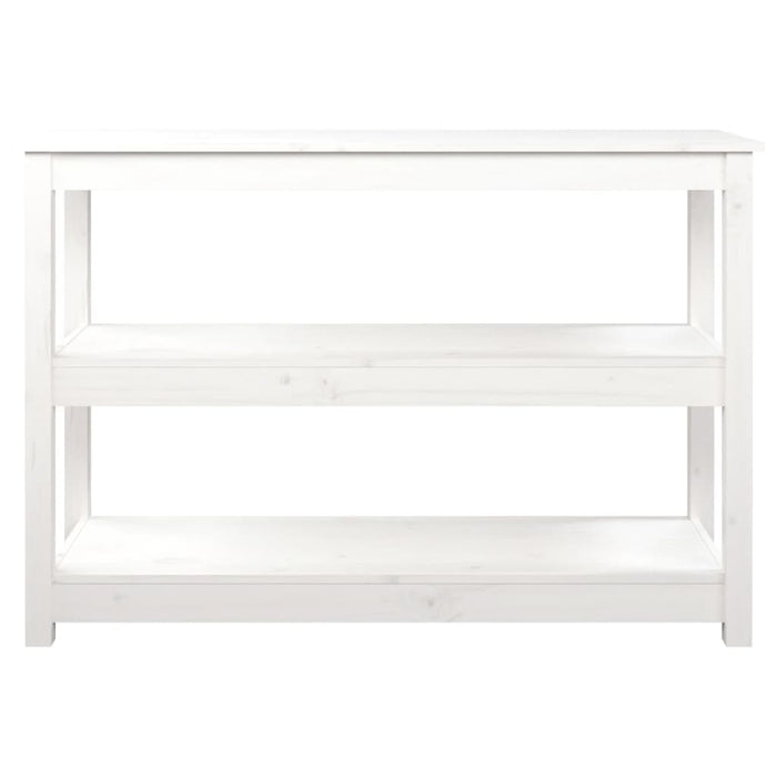 Tavolo Consolle Bianco 110x40x74 cm in Legno Massello di Pino