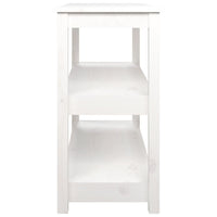 Tavolo Consolle Bianco 110x40x74 cm in Legno Massello di Pino 821665