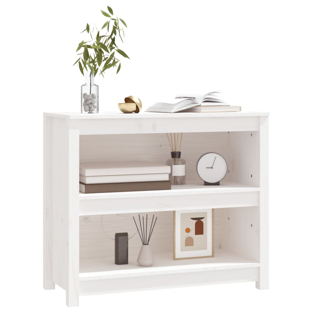 Libreria Bianca 80x35x68 cm in Legno Massello di Pino 821675