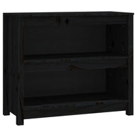 Libreria Nera 80x35x68 cm in Legno Massello di Pino 821678