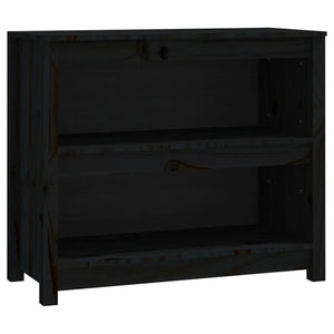 Libreria Nera 80x35x68 cm in Legno Massello di Pino 821678