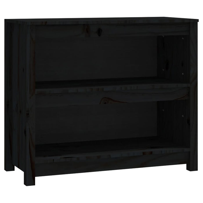 Libreria Nera 80x35x68 cm in Legno Massello di Pino 821678