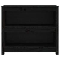 Libreria Nera 80x35x68 cm in Legno Massello di Pino 821678